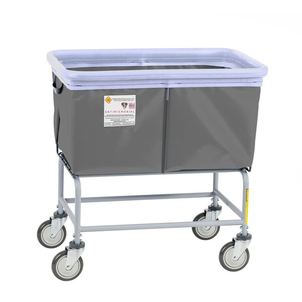 Antimicrobial Elevated Basket Truck, Vinyl, Bumper, 4 Bushel, Gray